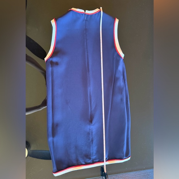 GUCCI - Navy Mini Shift Dress with White and Red Contrast Trim - Picture 6 of 15
